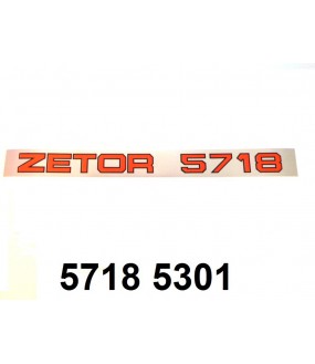 autocollant de capot "ZETOR 5718"